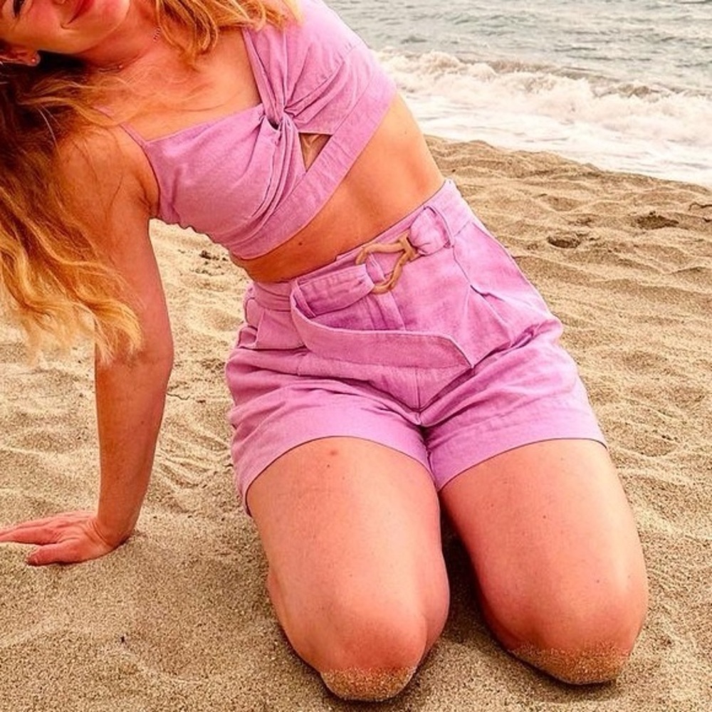 Harlow Lilac High-Waisted Shorts and Matching Top